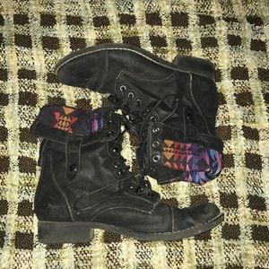 Black combat boots